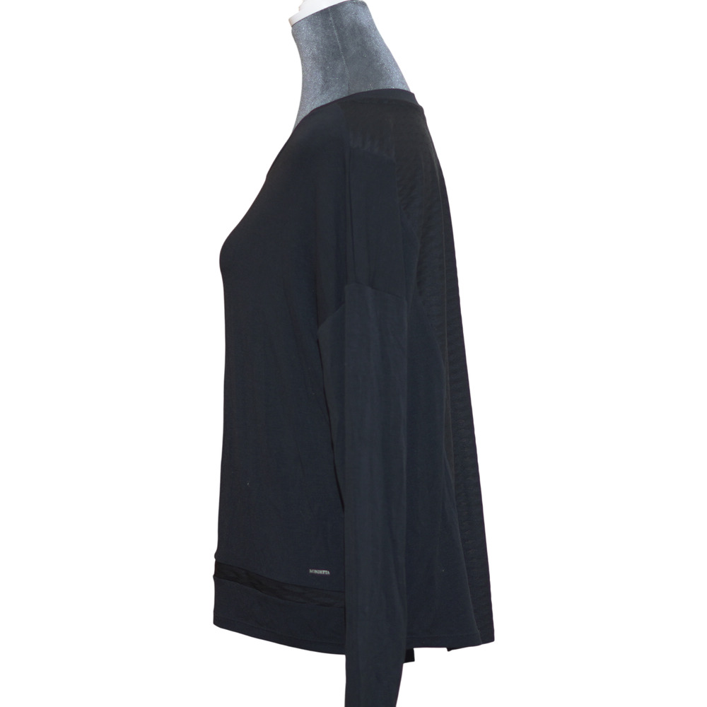 Mondetta Black Sun Tee Mesh Panel Active Top Long Sleeve Size M - Picture 7 of 13